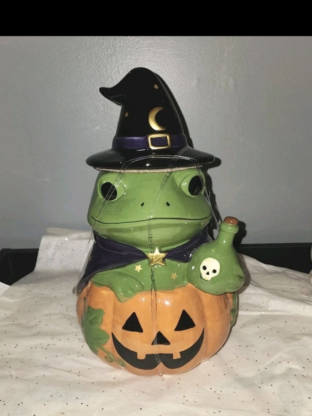 Global Design "Whimsical Witch Frog" Ceramic Cookie Jar
